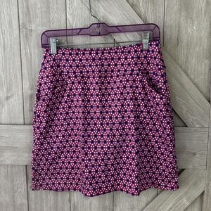 Geometric Patterned Skirt - Pink and Blue